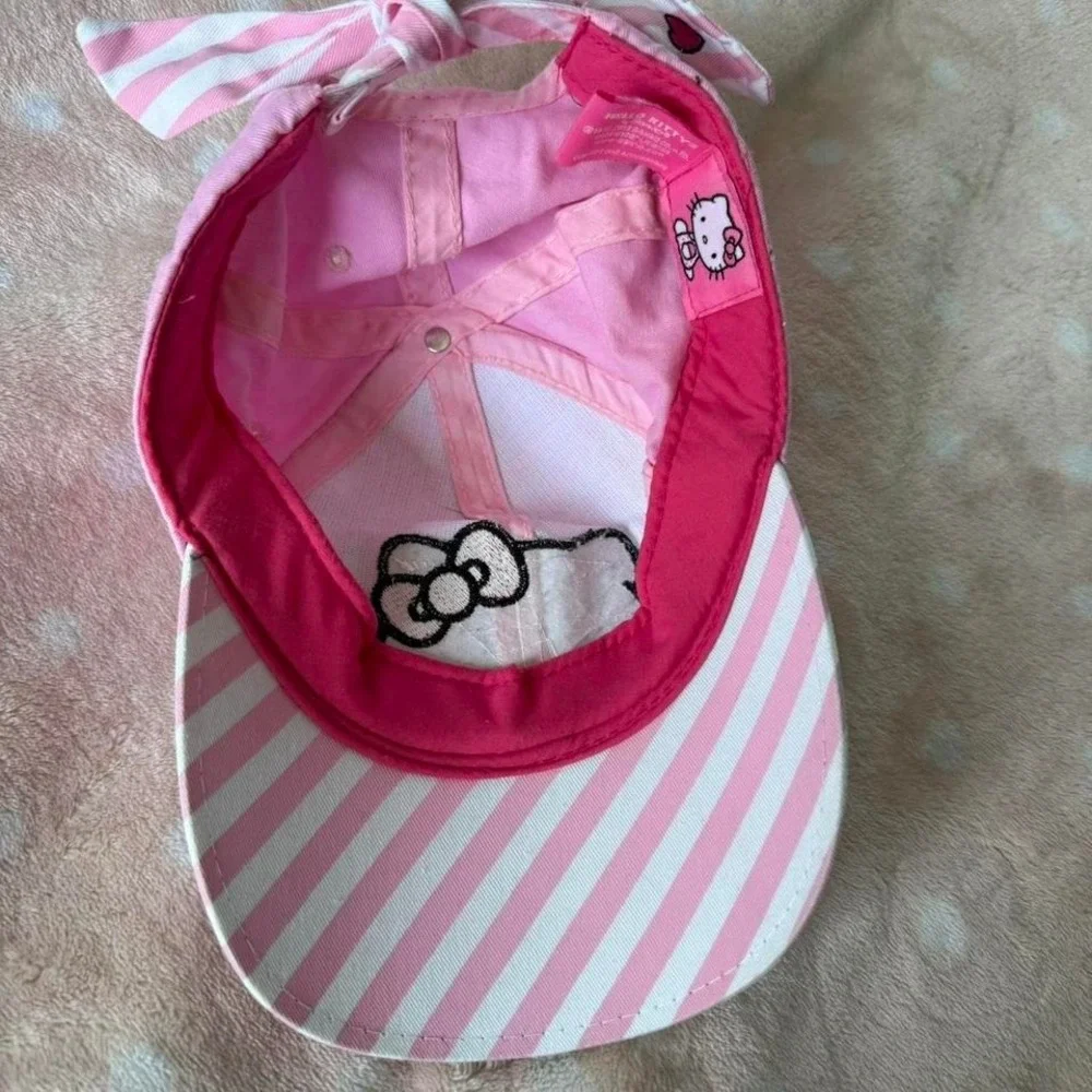 Y2K‎ Pink striped Hello Kitty baseball cap !